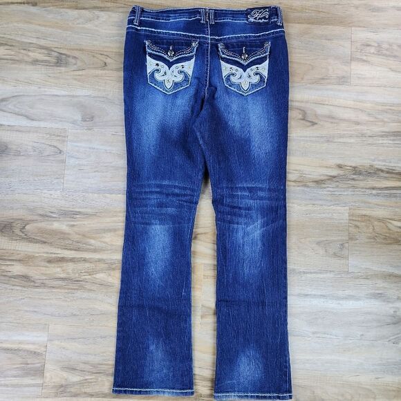 💇♀️Hydraulic Blue Bailey Embroidered Button Pocket Jeans Size 18 - Picture 3 of 12